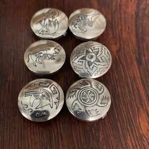 Vintage Southwest Button Covers Set Of Six